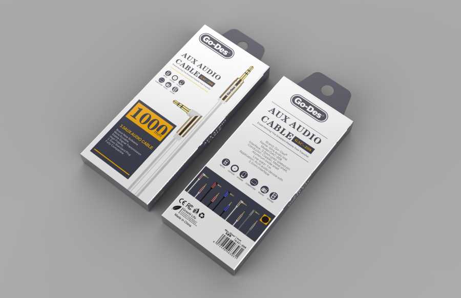 Go Des GAC-208 Audio Aux Cable Gold
