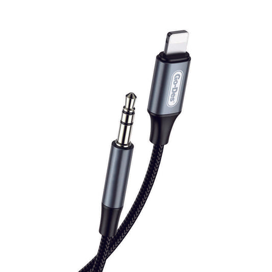 Go Des GAC-260 Lightning Aux Audio Cable 1 meter Black 