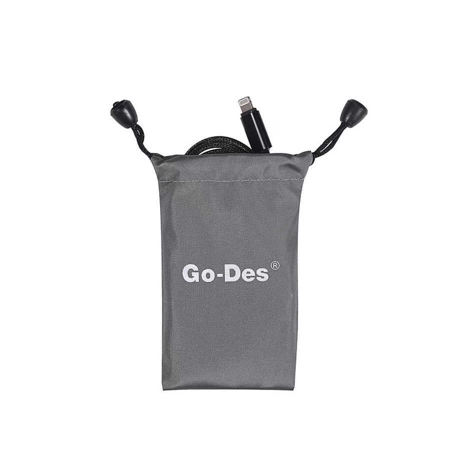 Go Des GAC-301 Lightning Aux Cable Black