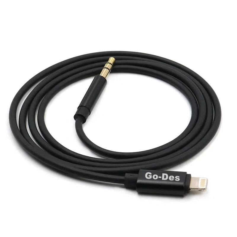 Go Des GAC-301 Lightning Aux Cable Black