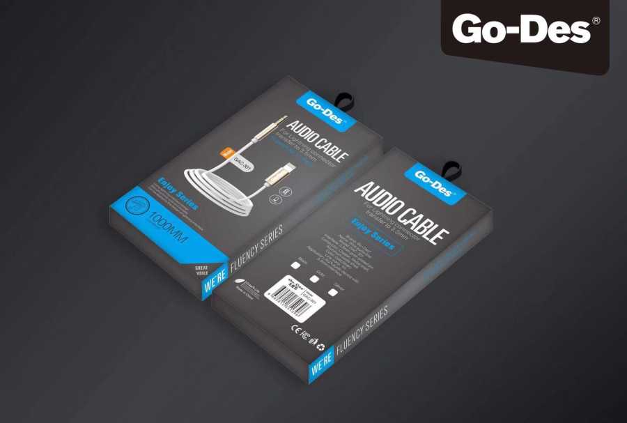 Go Des GAC-301 Lightning Aux Cable Black