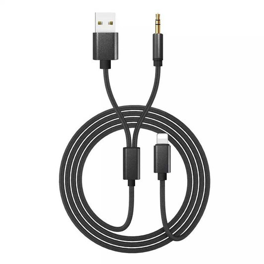 Go Des GAC-306 2 in 1 Aux Audio Cable Black