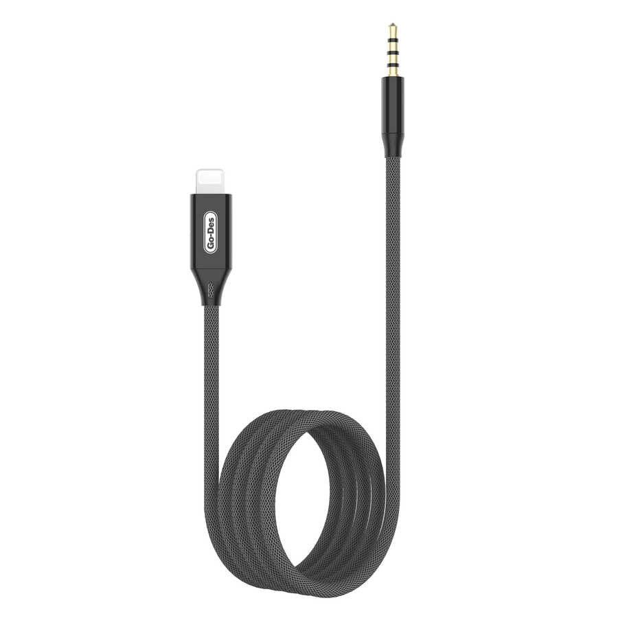 Go Des GAC-363 Lightning To 3.5mm Aux Cable Black