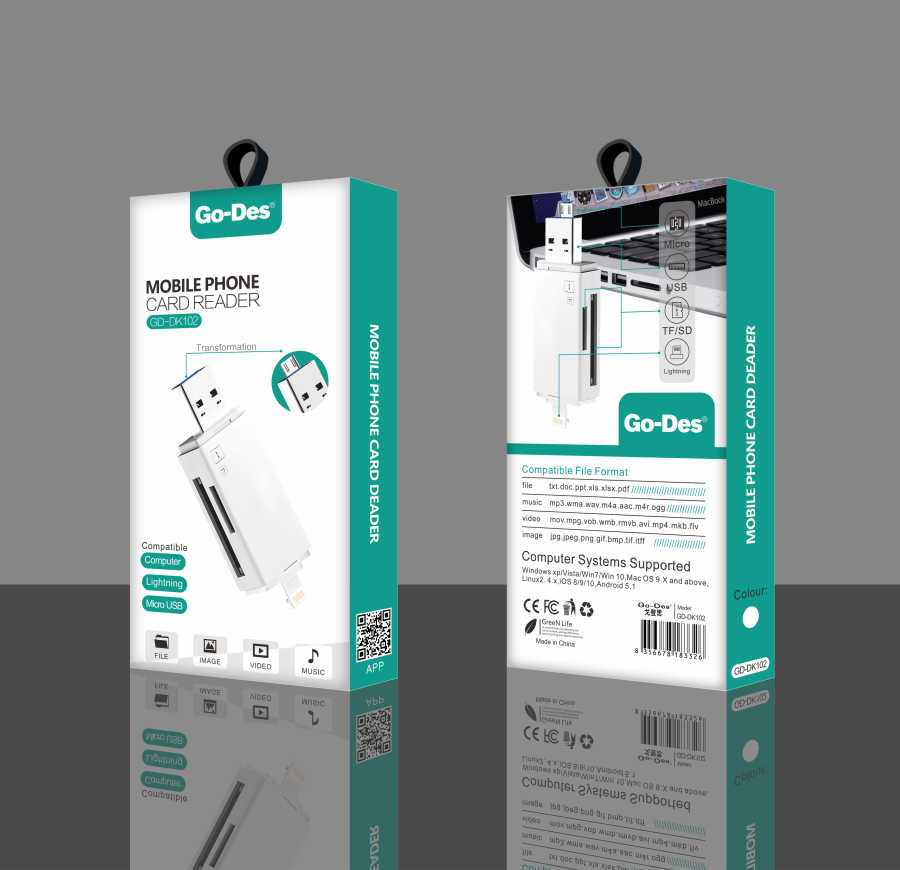Go Des GD-DK102 Lightning Card Reader White
