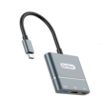 Go Des GD-6827 Type-C to HDTV 3 in 1 Converter Adapter Gray