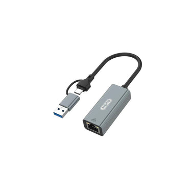 Go Des GD-6871 RJ45 Type-C to USB-A Ethernet Converter Cable 100Mbps Gray 