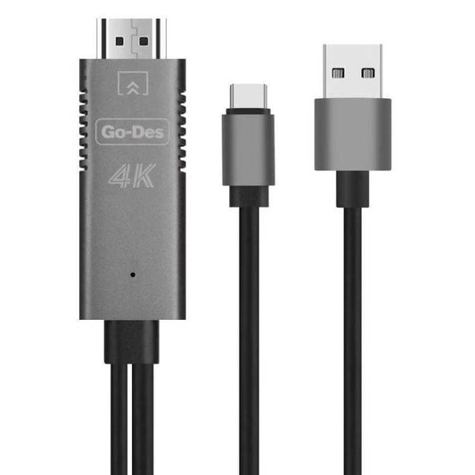 Go Des GD-8273 HDTV USB-C Cable Black