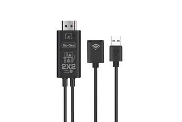 Go Des GD-8276 Wireless Display Dongle Phone Full HDTV Cable Black