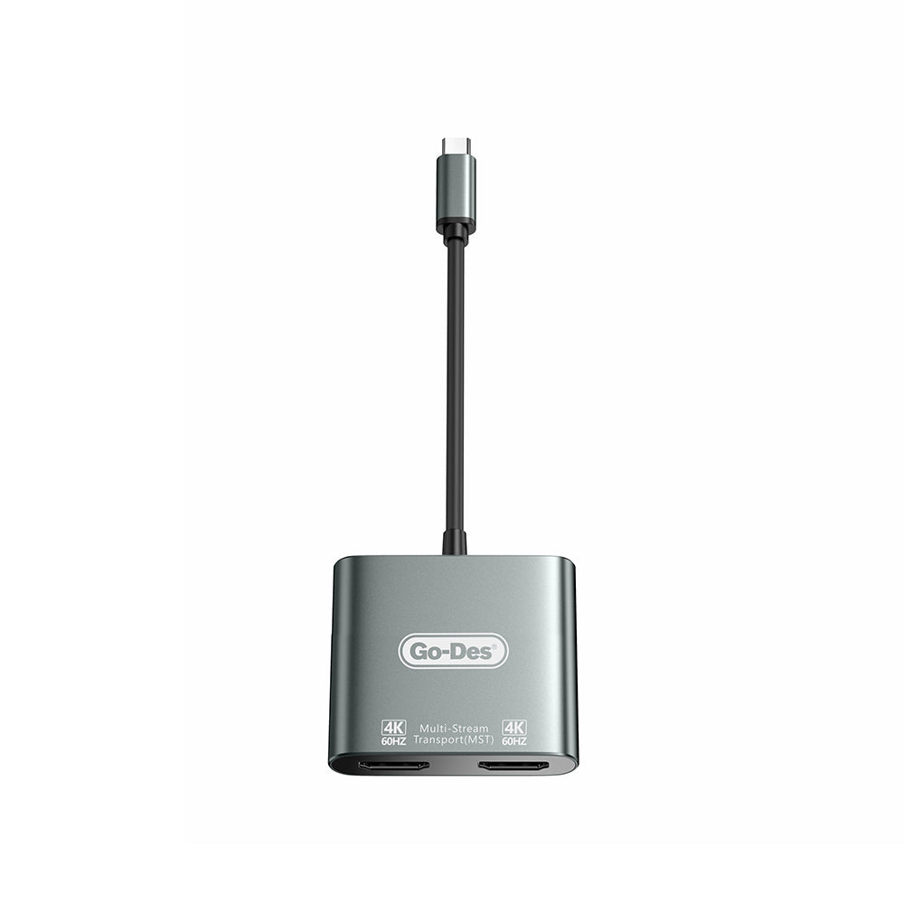 Go Des GD-8289 4K 60 Hz Görüntü Kalitesi Type-C to HDMI Adaptör Gri