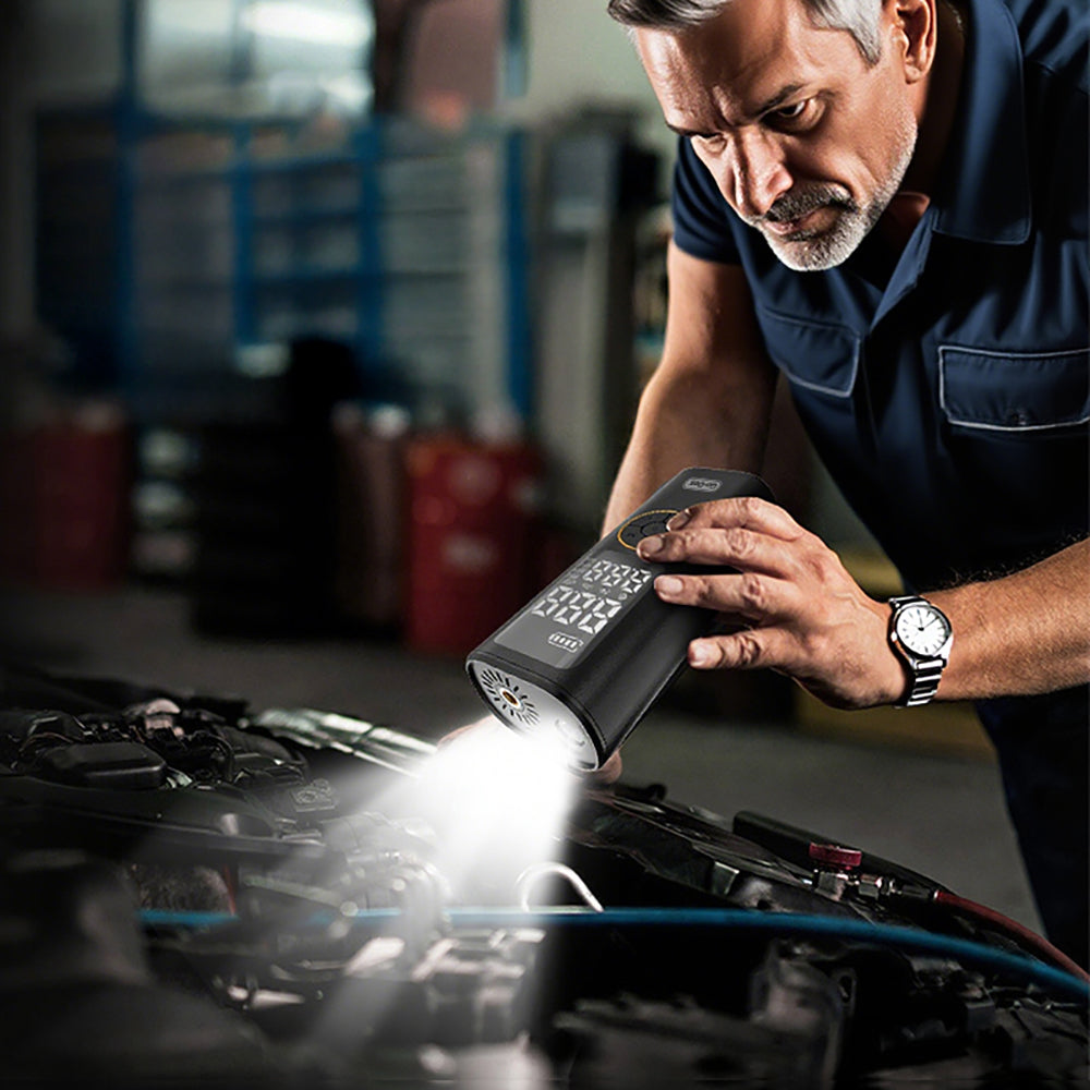 Go Des GD-B638 LED Işıklı Araç Hava Kompresörü ve Powerbank 12V Siyah