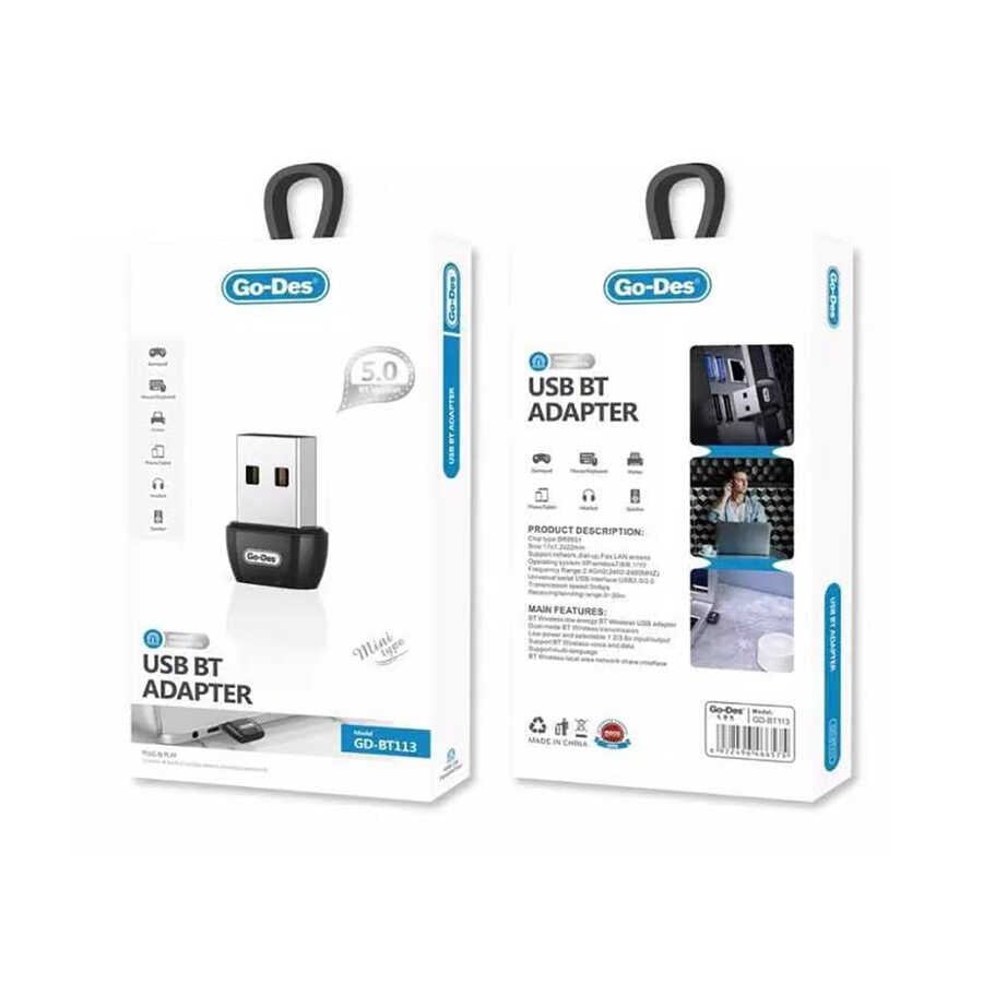 Go Des GD-BT113 USB Bluetooth Adapter Black 