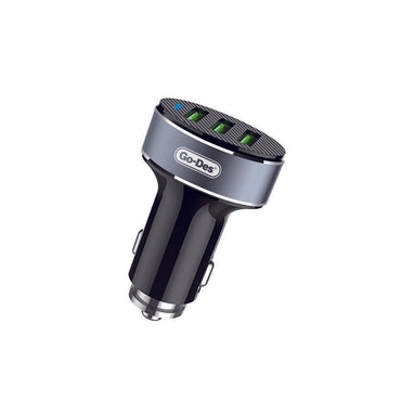 Go Des GD-CC206 3 USB LED Light Metal Car Charger Head 3.6A Black