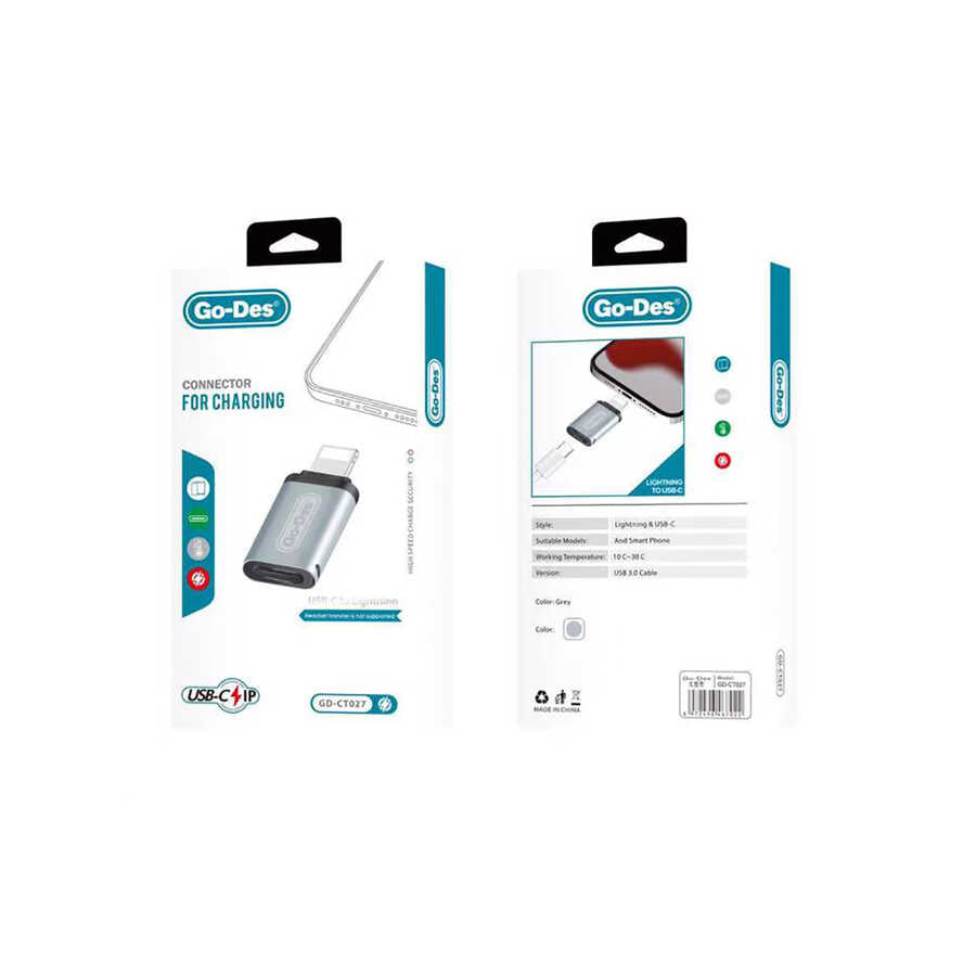 Go Des GD-CT027 Type-C to Lightning Converter Black