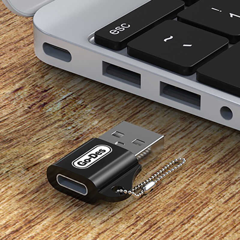 Go Des GD-CT028 Type-C To Usb Converter Black 