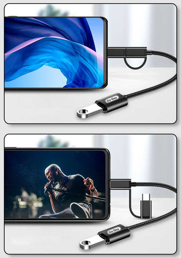 Go Des GD-CT033 2 in 1 Micro - Type-C Otg Gray