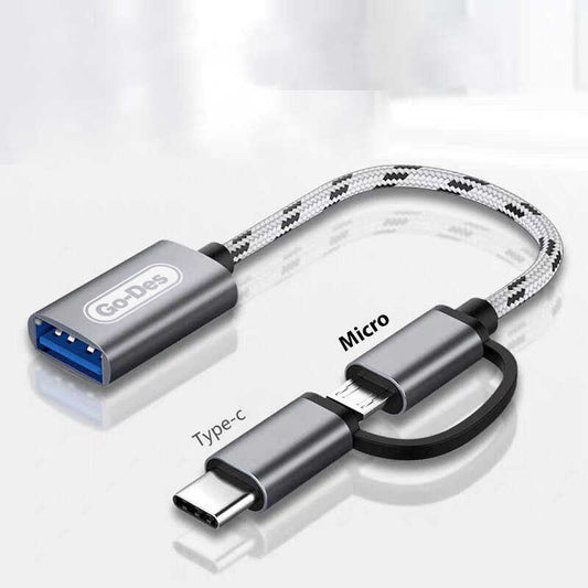 Go Des GD-CT033 2 in 1 Micro - Type-C Otg Gray