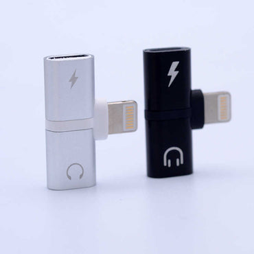 Go Des GD-CT013 2 in 1 Lightning Headphone and Charger Converter Connector Gray