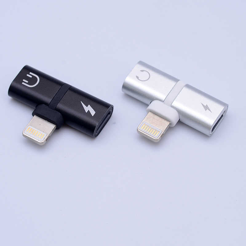 Go Des GD-CT013 2 in 1 Lightning Headphone and Charger Converter Connector Gray