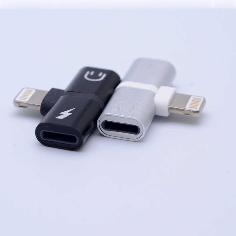 Go Des GD-CT013 2 in 1 Lightning Headphone and Charger Converter Connector Black