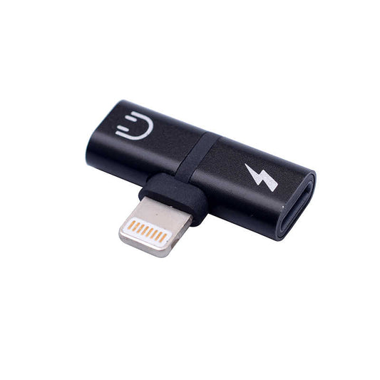Go Des GD-CT013 2 in 1 Lightning Headphone and Charger Converter Connector Black