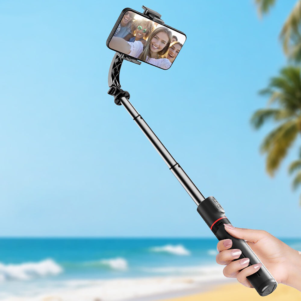 Go-Des GD-F06 Bluetooth Kumandalı Teleskopik Tripodlu Sarsılma Engelleyicili Selfie Çubuğu Siyah
