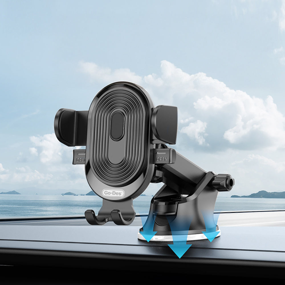 Go Des GD-HD353 360 Derece Dönebilen Vakumlu Tasarım Araç İçi Telefon Tutucu Siyah