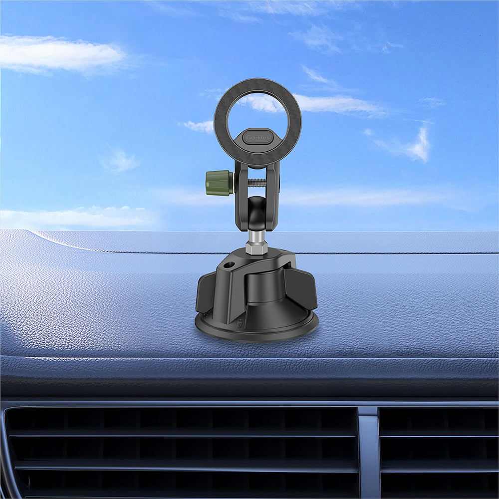 Go Des GD-HD361 360 Derece Dönebilen Vakumlu Tasarım Magnetik Araç İçi Telefon Tutucu Siyah