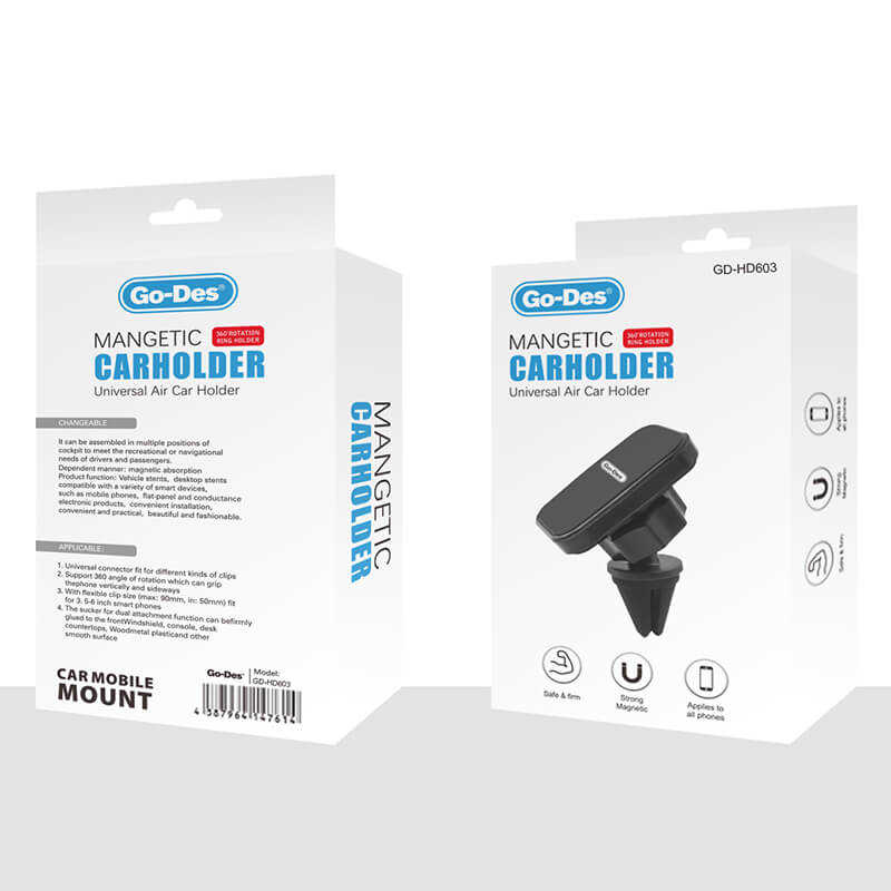 Go Des GD-HD603 Magnetic Car Phone Holder Black