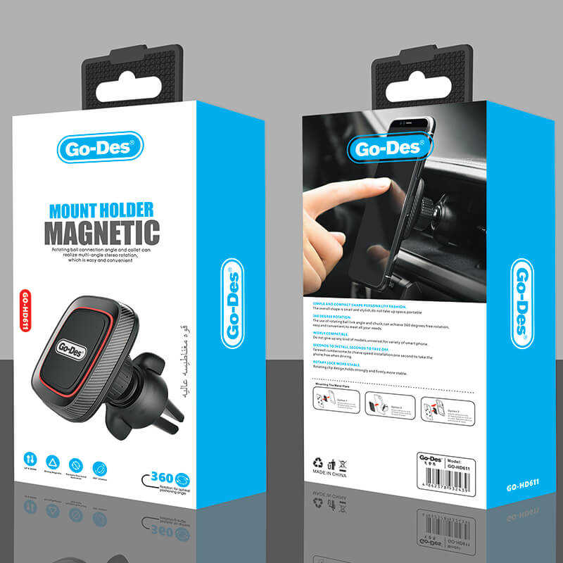 Go Des GD-HD611 Magnetic Car Phone Holder Black
