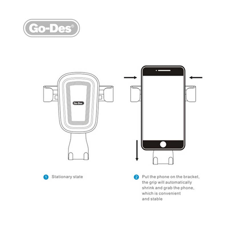 Go Des GD-HD629 Car Phone Holder Black