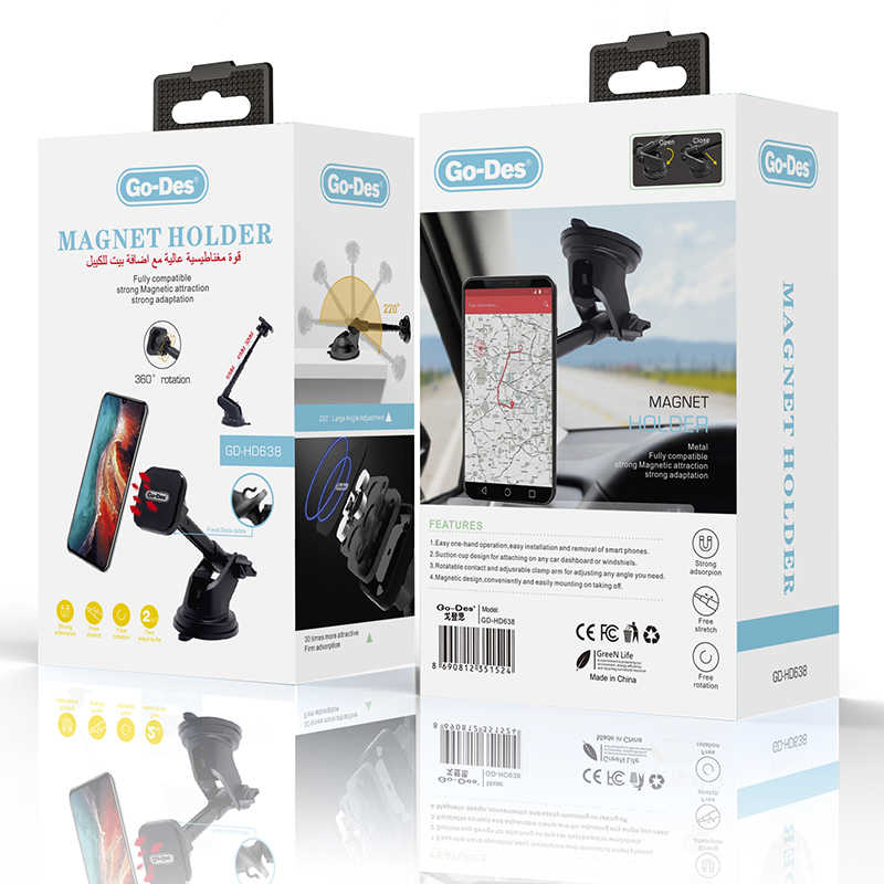 Go Des GD-HD638 Magnetic Car Phone Holder Black