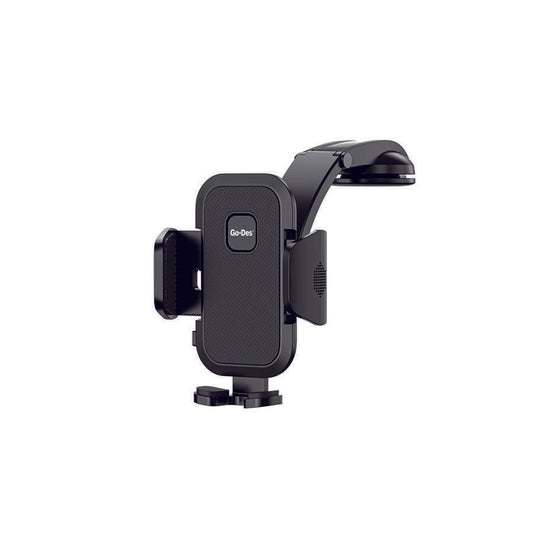 Go Des GD-HD648 In-Car Phone Holder 360 Rotating Head Suction Cup Design Black 