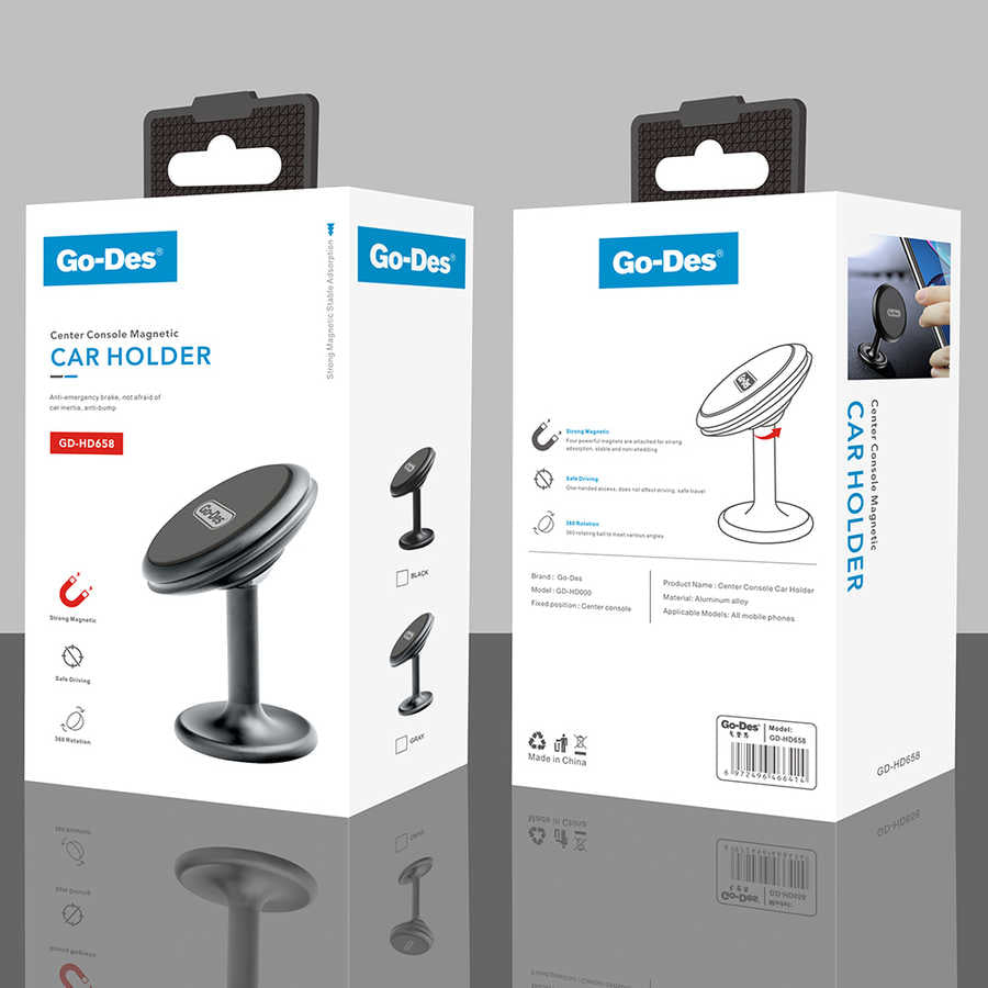 Go Des GD-HD658 Magnetic Car Phone Holder Gray