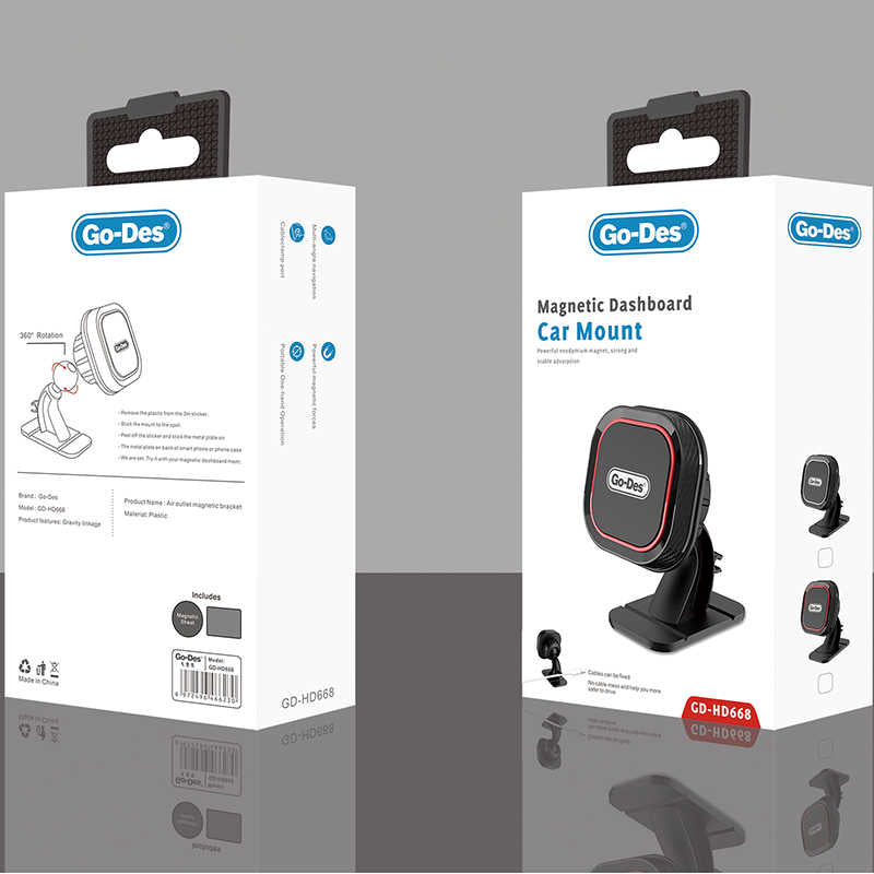 Go Des GD-HD668 Magnetic Car Phone Holder Black-White