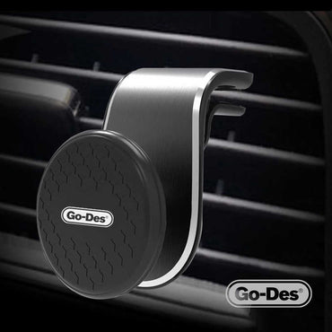 Go Des GD-HD676 L-Shaped Magnetic Car Phone Holder Black