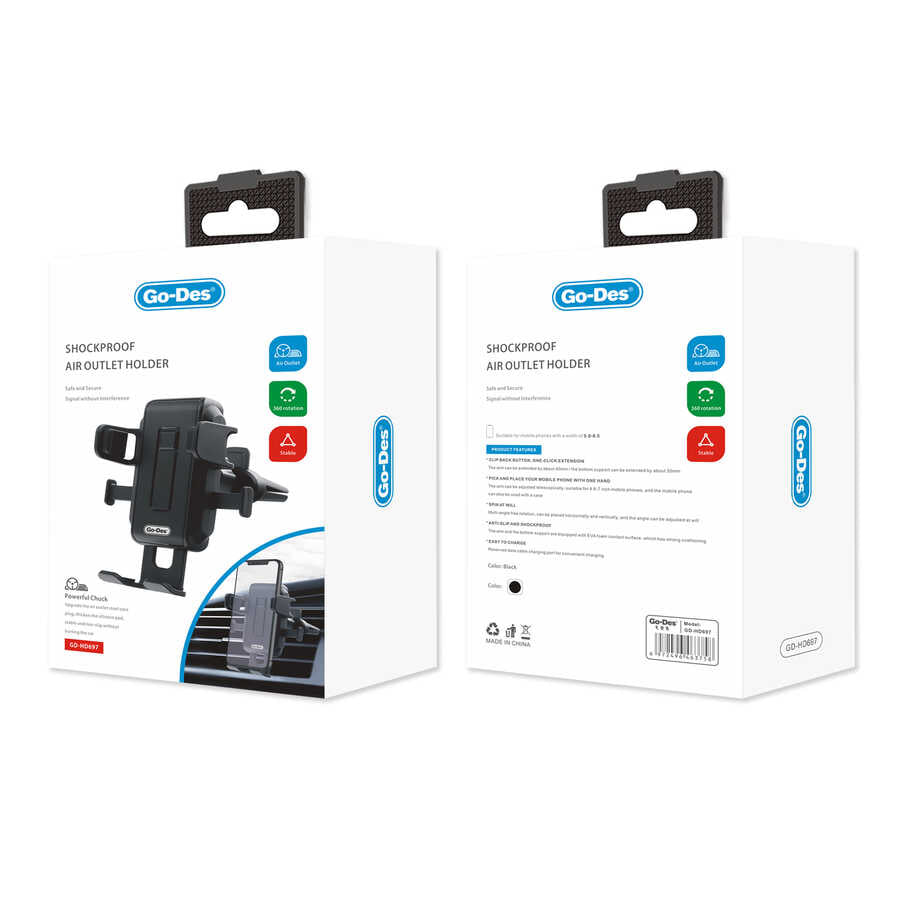 Go Des GD-HD697 Car Phone Holder Black