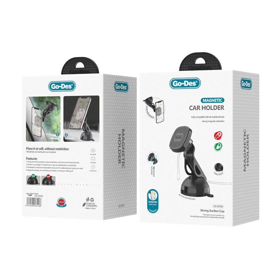 Go Des GD-HD704 Magnetic Car Phone Holder Black