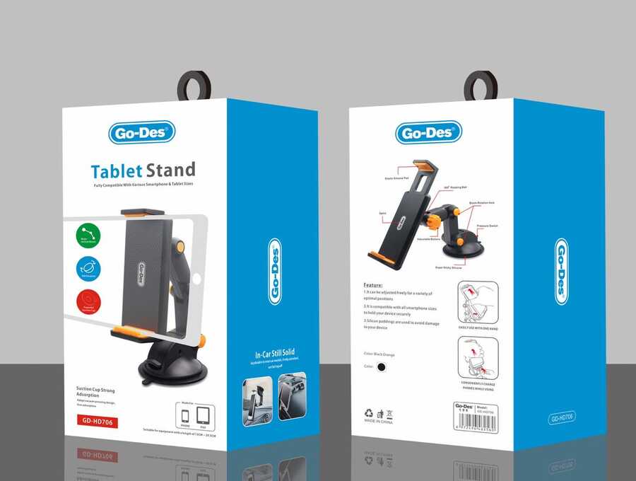 Go Des GD-HD706 Car Phone and Tablet Holder Black 