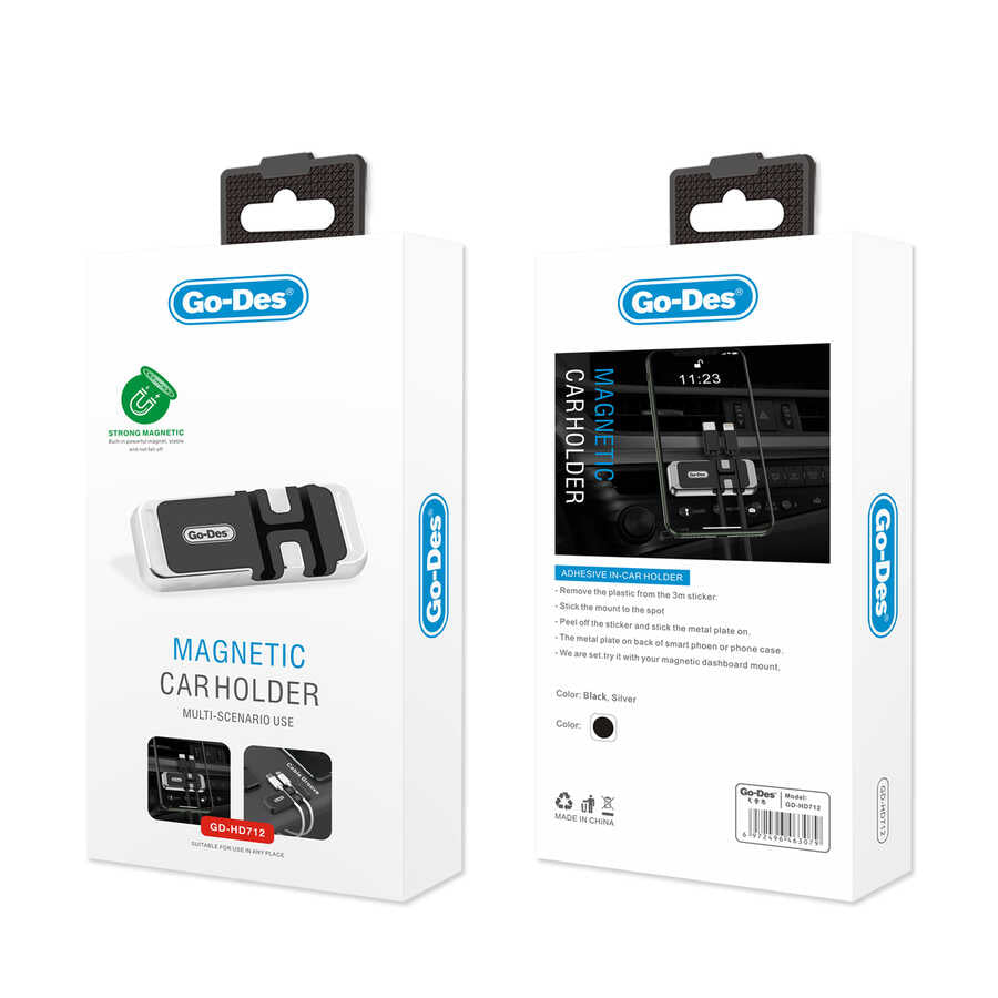 Go Des GD-HD712 Magnetic Car Phone Holder Black 