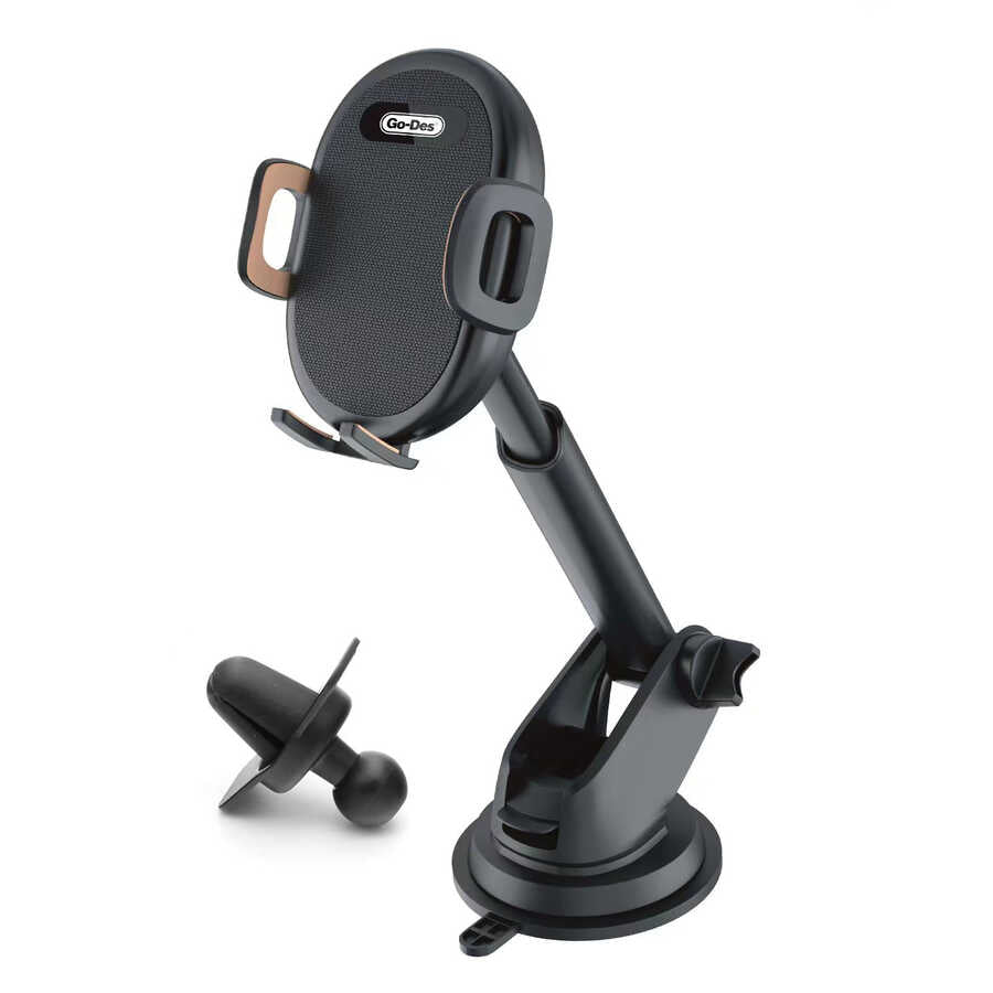 Go Des GD-HD753 2 in 1 Car Phone Holder Black 