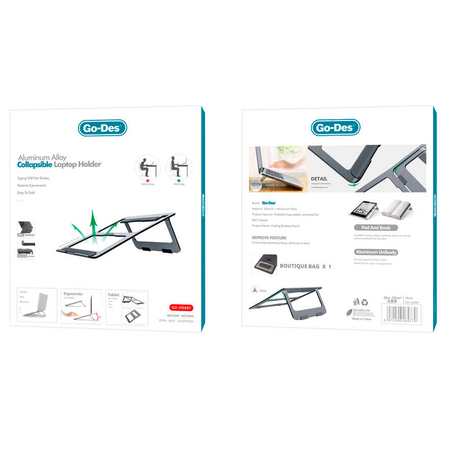 Go Des GD-HD887 Laptop Stand Gray