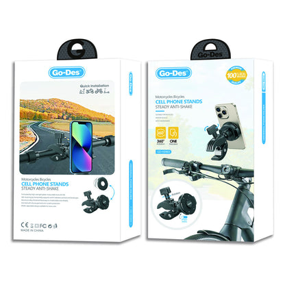 Go Des GD-HD903 Magnetik M-safe Sarsıntı Önleyici Motosiklet ve Bisiklet Telefon Tutucu Siyah