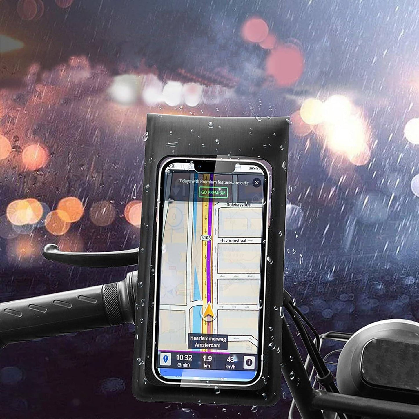 Go Des GD-HD907 Su Geçirmez Tasarımlı Bisiklet ve Motosiklet Telefon Tutucu Siyah