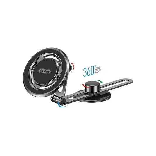 Go Des GD-HD912 Magnetic 360 Degree Rotating Flat Floor Car Phone Holder Black 