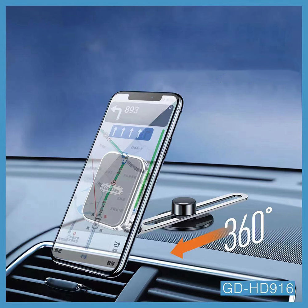 Go Des GD-HD916 Magnetic 360 Degree Rotating Flat Floor Car Phone Holder Black 
