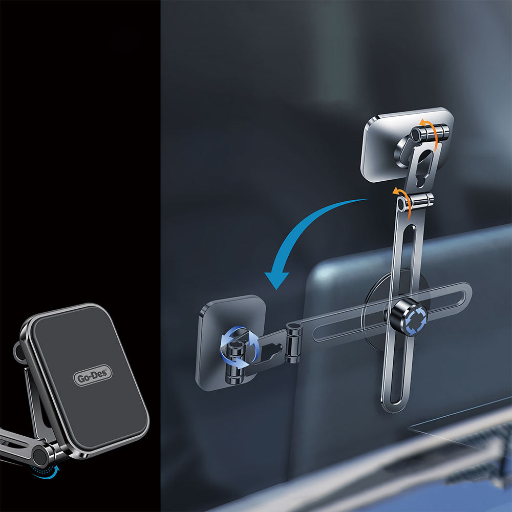 Go Des GD-HD916 Magnetic 360 Degree Rotating Flat Floor Car Phone Holder Black 