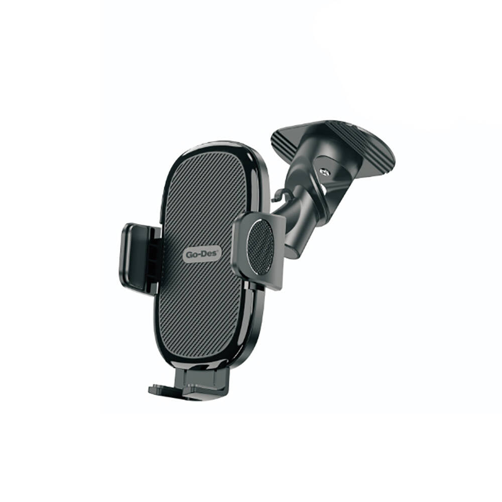 Go Des GD-HD990 360 Rotating Head Flat Floor Car Phone Holder Black 
