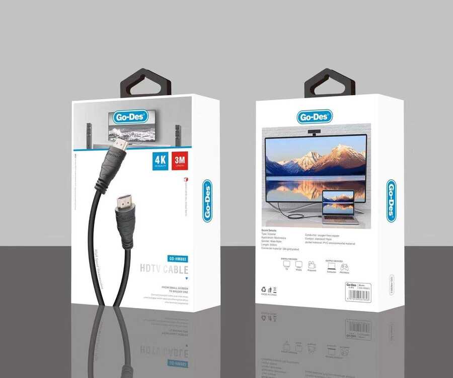 Go Des GD-HM803 HDMI 4K HD Cable Black