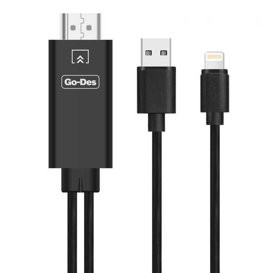 Go Des GD-HM806 Lightning To HDMI Cable Black