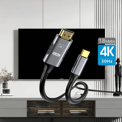 Go Des GD-HM813 Type-C to HDTV Kablo 1.8M Gri